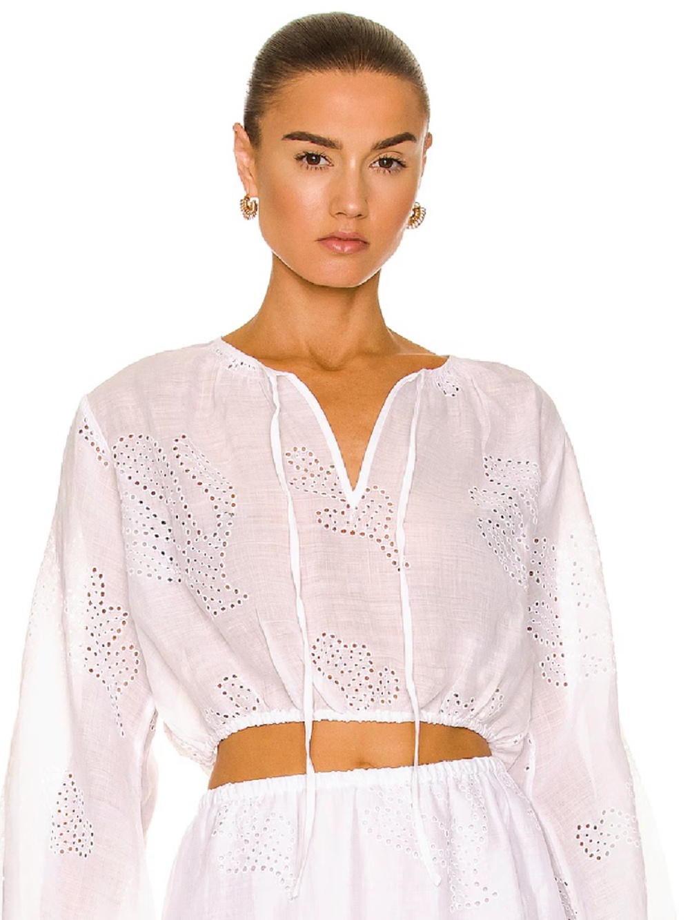 NWT Frame White Eyelet Blouse